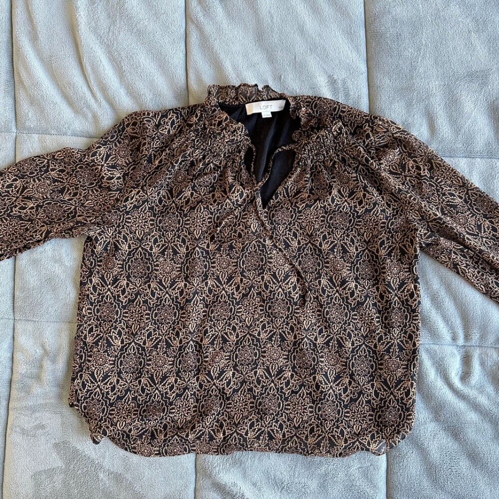 Loft by Ann Taylor Floral Pattern Blouse